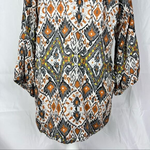 BKE Buckle Lace Over Lay Bohemian 3/4 Sleeve Top Womens Size Large - Picture 12 of 16